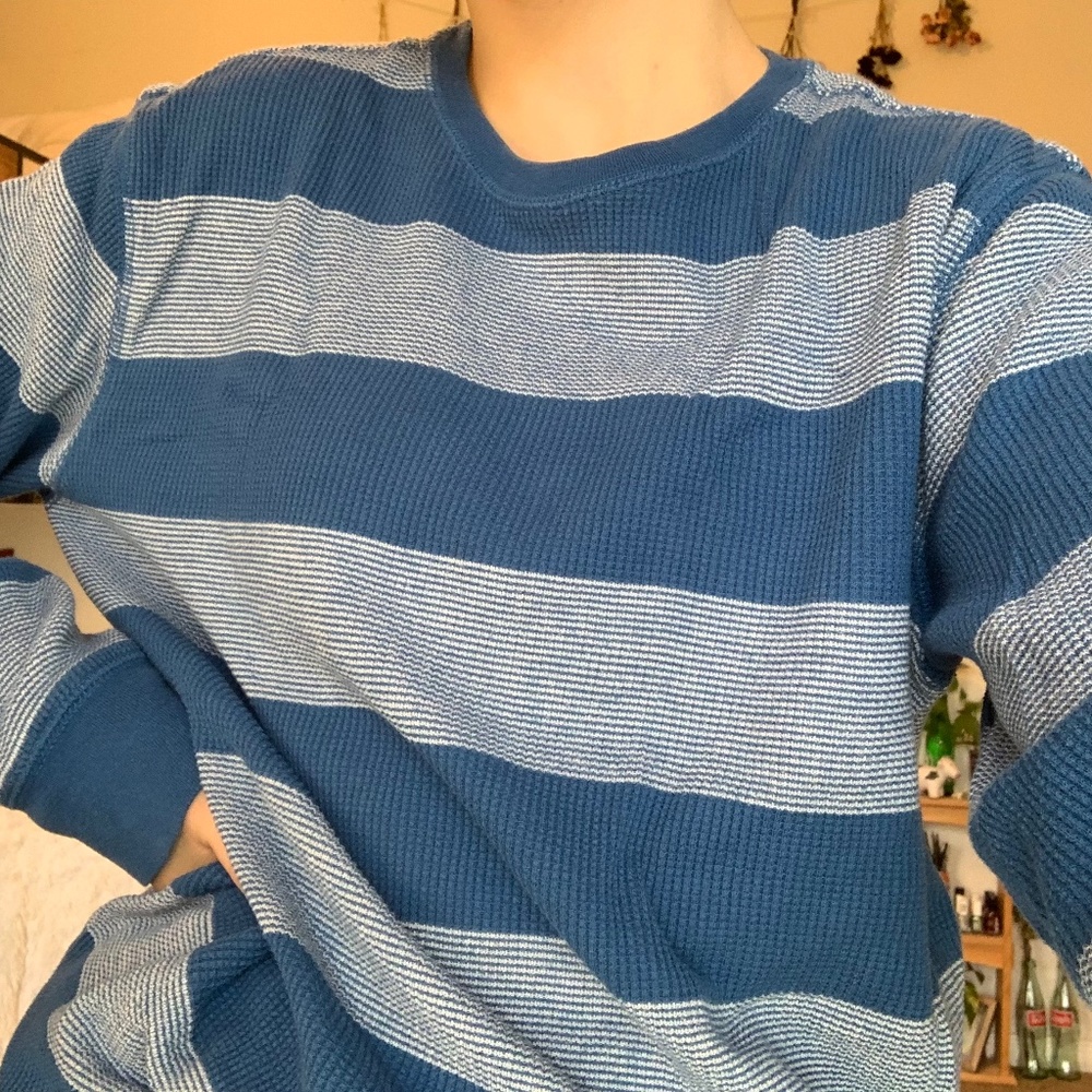long sleeve striped thermal shirt